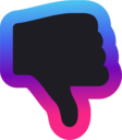 a thumbs up icon with a purple and blue background